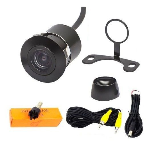 Câmera de Ré Borboleta Universal Visão Noturna Colorida Entrada RCA Preta