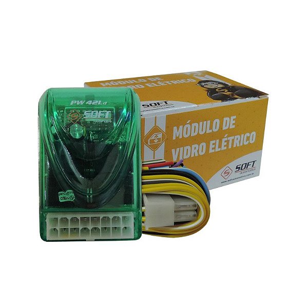 Módulo de Subida Vidro Elétrico Sensorizado Soft PWQUATRO Universal 2 e 4 Portas Compatível Alarmes