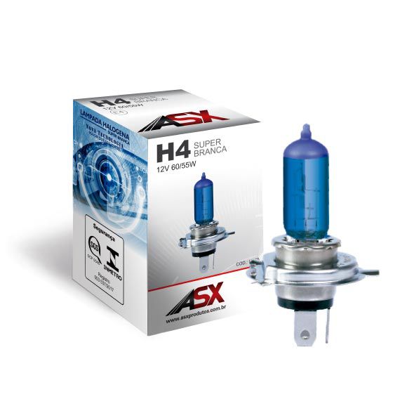 Lâmpadas H4 55/60w 12v Super Brancas Asx (Par)