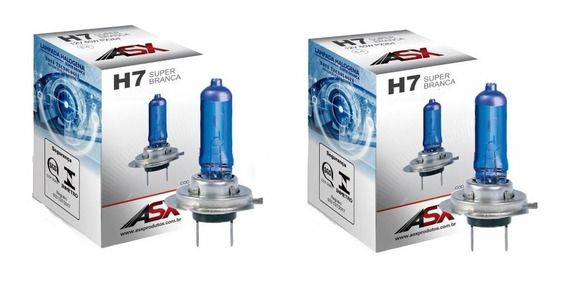Lâmpadas H7 55w 12v Super Brancas Asx (par)