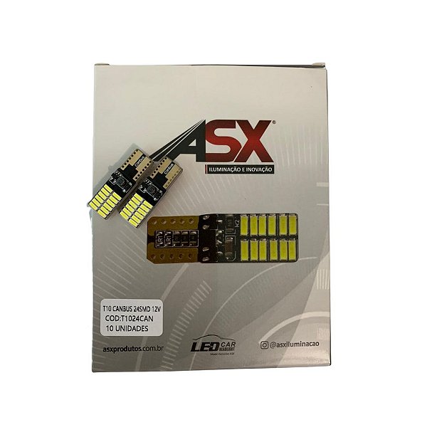 Lâmpada T10 24 leds Canbus Asx