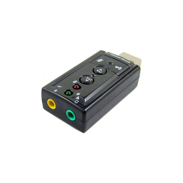 Adaptador Placa de Som USB 7.1  para 1 x Fone e 1 x Microfone P2