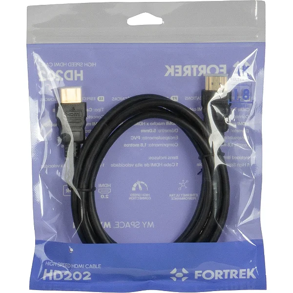 Cabo HDMI 2.0 Fortrek 4K 1,8 Metros - 72904