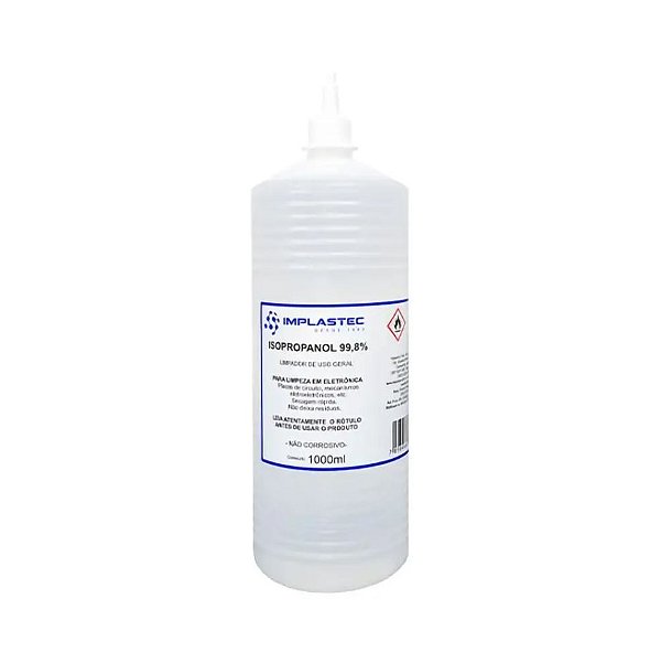 Álcool Isopropílico 99,8% 1 Litro Implastec com Bico Aplicador - PAIP100018