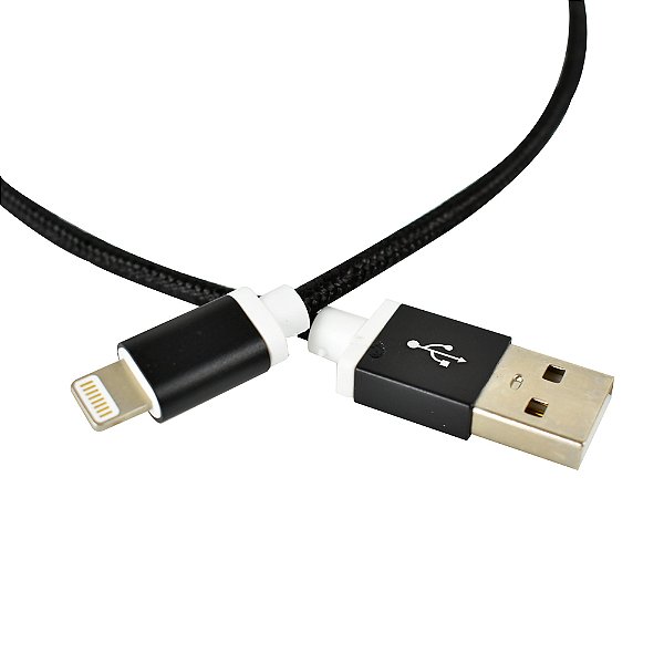 Cabo Iphone Lightning EVUS 1 Metro Nylon Fast Charge Preto - C-057