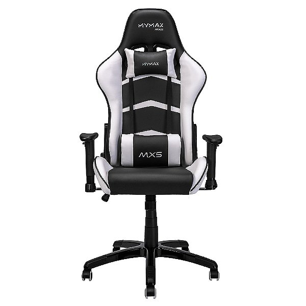 Cadeira Gamer Mymax MX5 Reclinável com Almofadas cor Preto/Branco - MGCH-MX5/WH