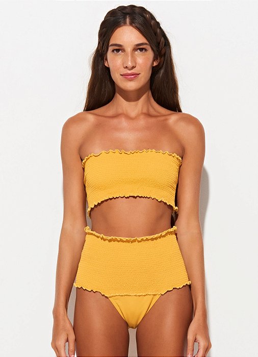 BIQUÍNI HOTPANT LASTEX AMARELO