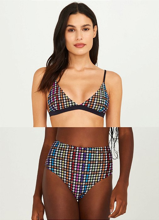 Biquíni Hot Pants Pied De Poule