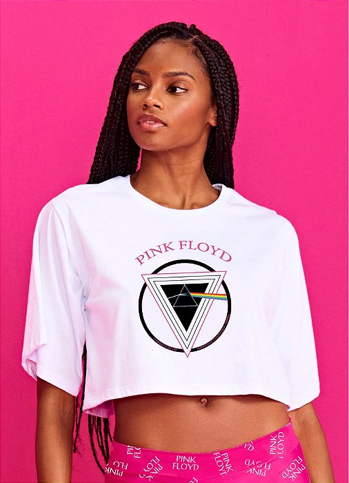 T-shirt Quadrada Pink Floyd Branco