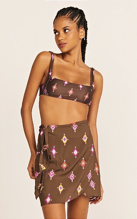 Saia Mini Pareo Ikat Pop