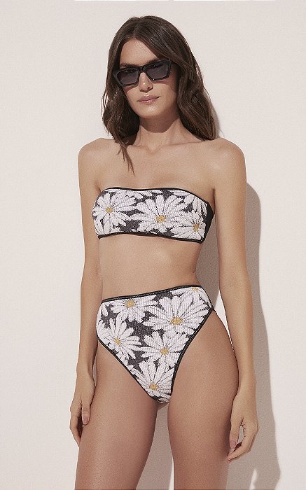 Biquíni Hot Pants Margaridas Paetê