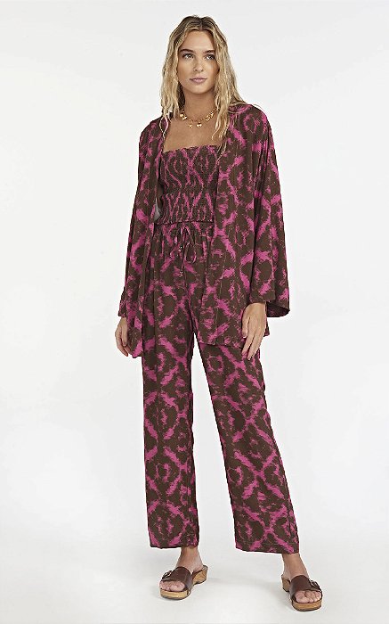 Kimono Zita Ikat Brown