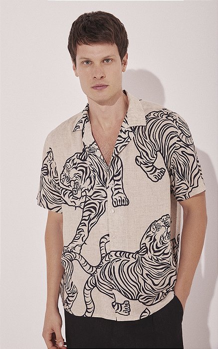 Camisa Manga Curta Tigres Outline