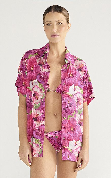 Camisa Square Hibiscus