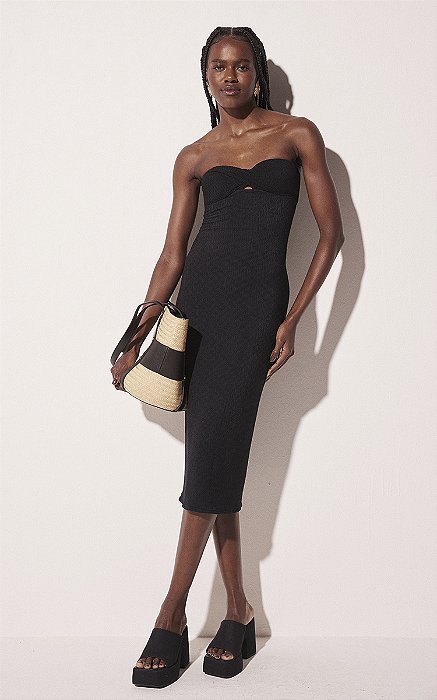 Vestido Midi Lagoa Preto