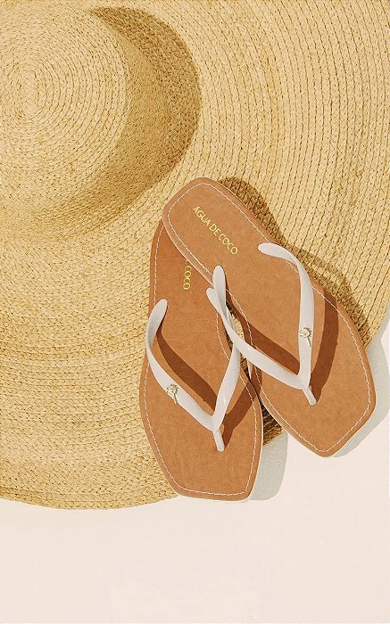 Chinelo Tiras Mistura Tropical Branco