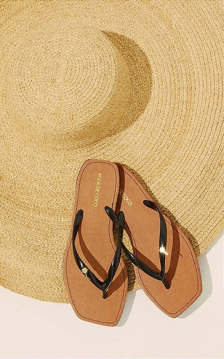 Chinelo Tiras Mistura Tropical Preto