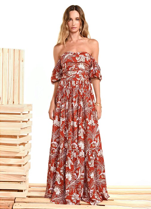 Vestido Jo Urucum Floral