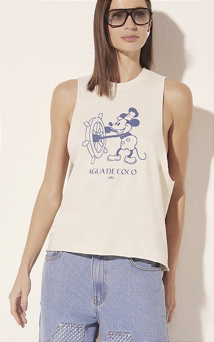 Camiseta Regata Âncora Off White