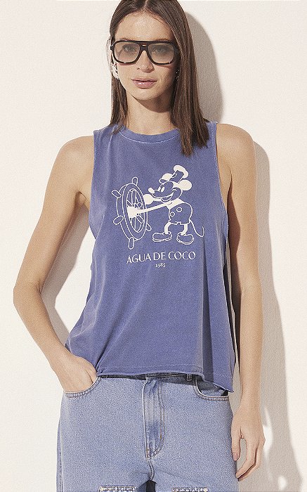 Camiseta Regata Âncora Marinho