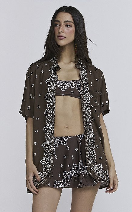 Camisa Lucia Bandana Brown