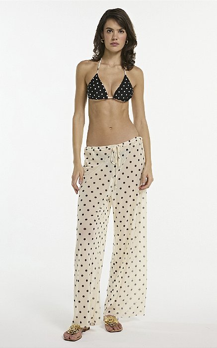 Calça Pantalona Lia Poá Off