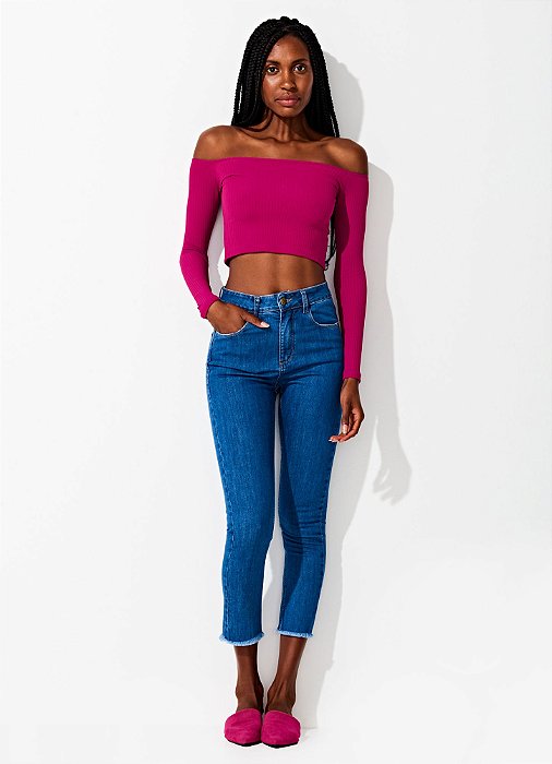 Cropped Ombro a Ombro Rosa