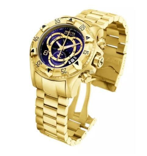 Relógio invicta excursion reserve 6469 dourado fundo azul Clearance