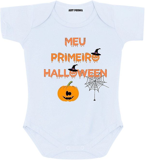 Roupa de Bebe Body Bebê Personalizado Meu Primeiro Halloween Dia Das Bruxas