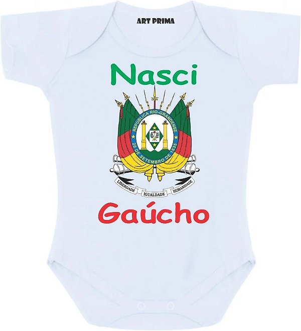 Roupa de Bebe Body Bebe Personalizado Frases Gaúcho Brasão Rio Grande Tchê Sou Do Sul