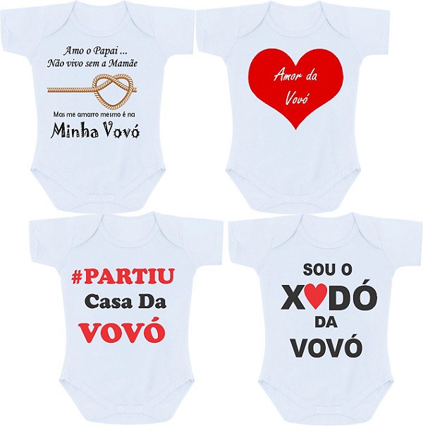 Roupa de bebe Body Recém Nascido Personalizado Amor Da Vovó Kit Vovó  Promoção - Art Prima Personalizações