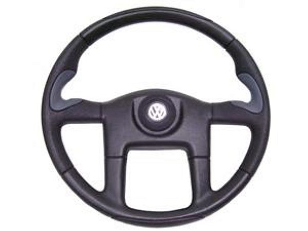 Volante Esportivo(445MM )Preto/Prata Volks TODOS EXCETO ONIBUS MOTOR DIANTEIRO (2RD415651B)