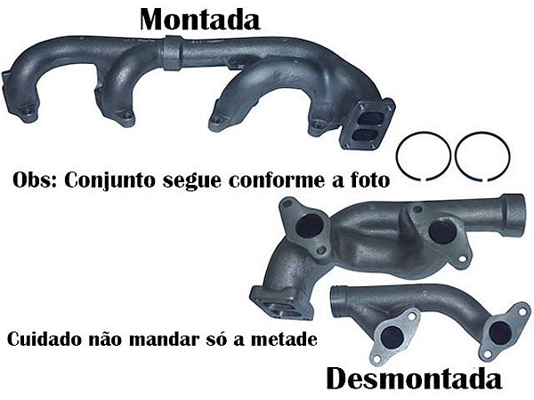 Conjunto Coletor Escape(2 Partes) Mercedes L1418/1618(MOTOR-366-TODOS)1621/1720/172 (3661400209)