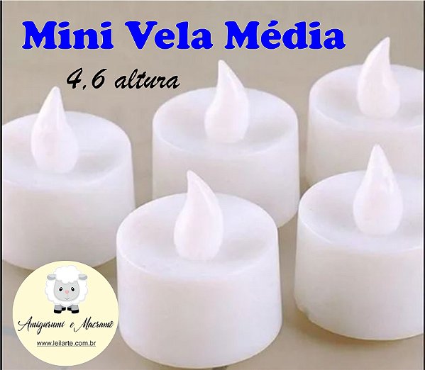 Mini Vela Decorativa de Led  4.6 altura (média)- (Eletrônica com Bateria) -