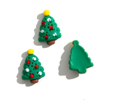 Aplicação em resina Árvore de Natal - 1,9CM - Pacote com 2 unidades - EDIÇÃO LIMITADA