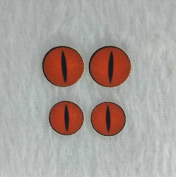 Olho Termocolante - Kurama - Nove caudas - Naruto - 10mm ou 12mm - Pacote com 5 pares do tamanho escolhido;