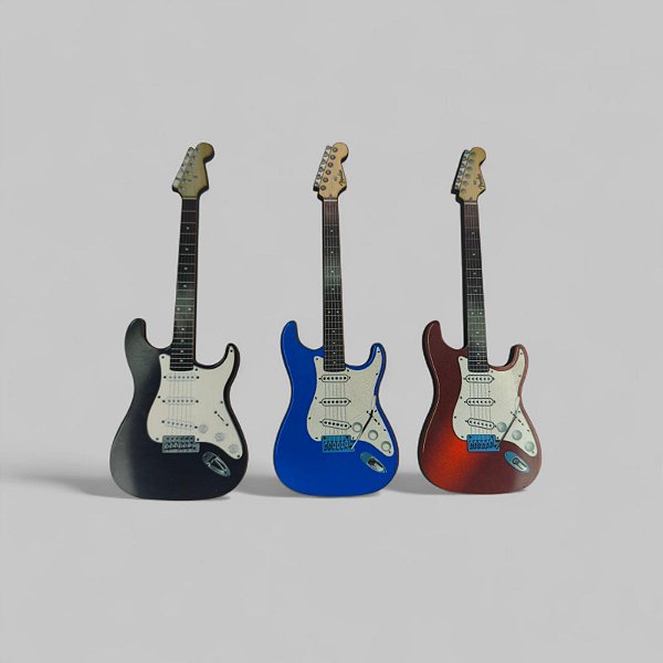 Miniatura Guitarra estilo Strato em MDF - 12cm - Venda por unidade da cor escolhida