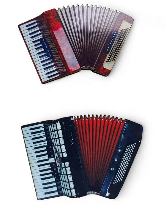 Miniatura Sanfona em MDF - 10cm - Vermelha ou Preta - Venda por unidade da cor escolhida