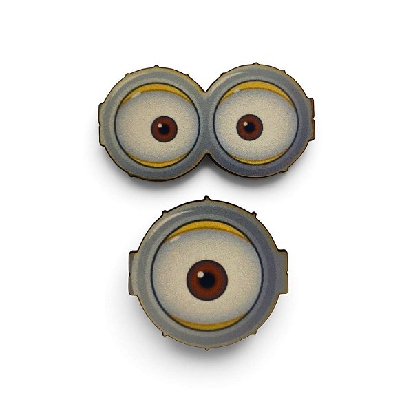Olho com armação de Monóculo (30mm ou 53) ou Óculos (40x22mm ou 75x41mm) - Estampado em MDF (3mm de expessura)- Venda da unidade do modelo e tamanho escolhido