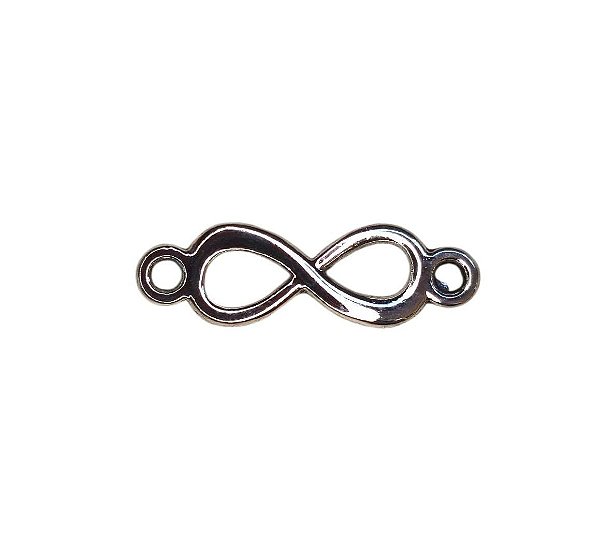 Pingente Símbolo Infinito em metal - 20x6mm - Venda do par