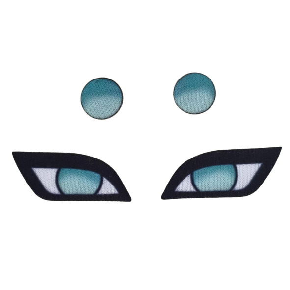 Olho Termocolante - Iris (10mm) ou Olho completo/contornado (28x12mm) - Olho delideal para Ninja ruivo de areia - Venda do par do Modelo escolhido