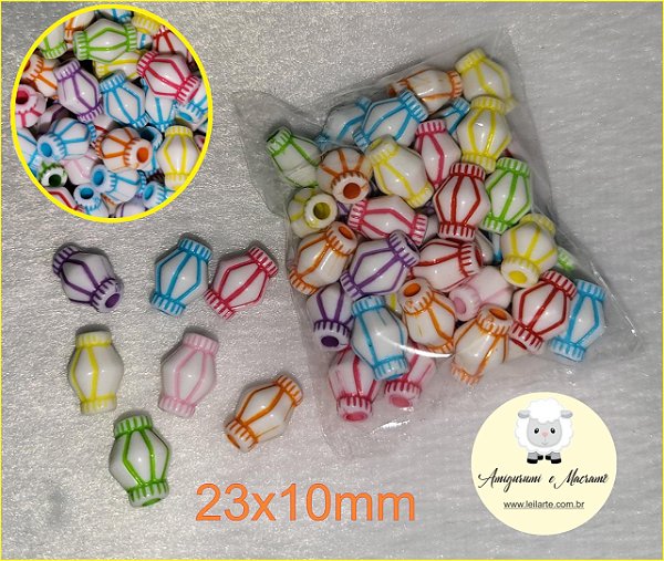 Passante Entremeio  Balão - Colorido - Tamanho 23x10mm - (Pacote com 20 gramas - 40 unidades)
