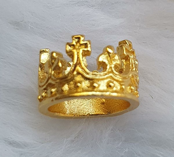Mini Coroa pingente de metal, 1,3x1,3cm (PP), dourada - Venda por Unidade