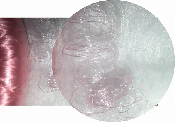 Cabelo de Nylon Ondulado tipo Kanekalon (Maço com aproximadamente  de 180 a 250 Gramas) - cor Rosa Bebe