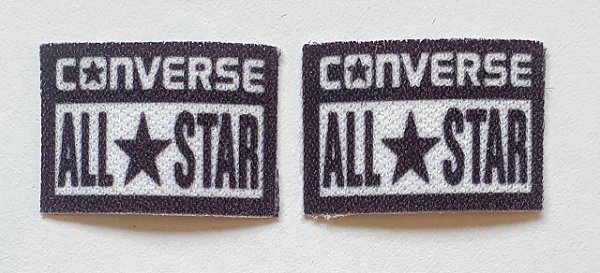 Emblema Termocolante All Star (Converse) Preto - Tamanho 20X15 mm - (Venda por par)