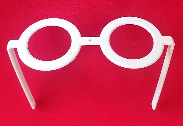 Óculos de Visconde - composição: plástico -  cor BRANCO - Medidas na descrição.