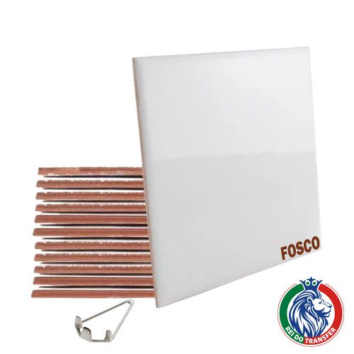 Azulejo Resinado Fosco para Sublimação 15x15cm Branco + Suporte de Metal