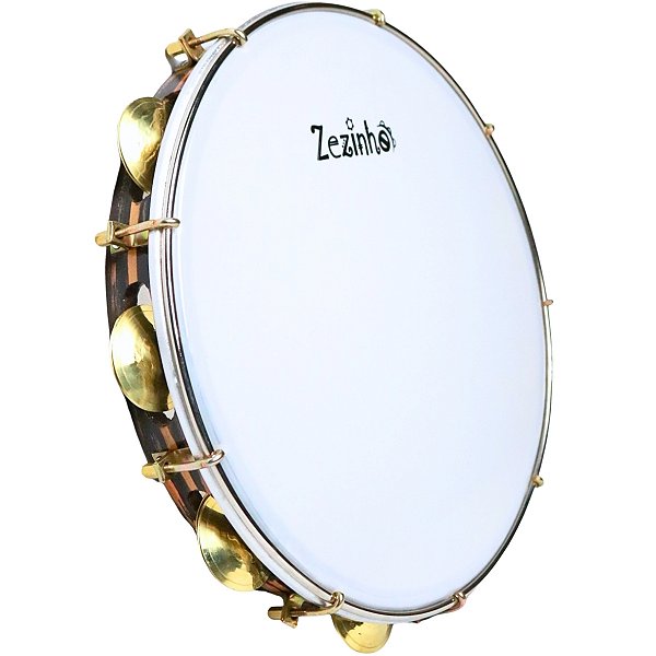 Pandeiro Zezinho 12" Madeira Nylon Artesanal
