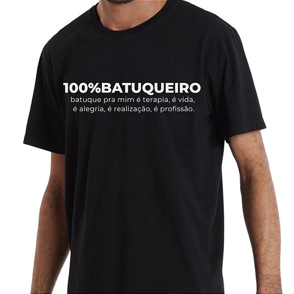 Camiseta #BoraBatucar Preto 100% Batuqueiro