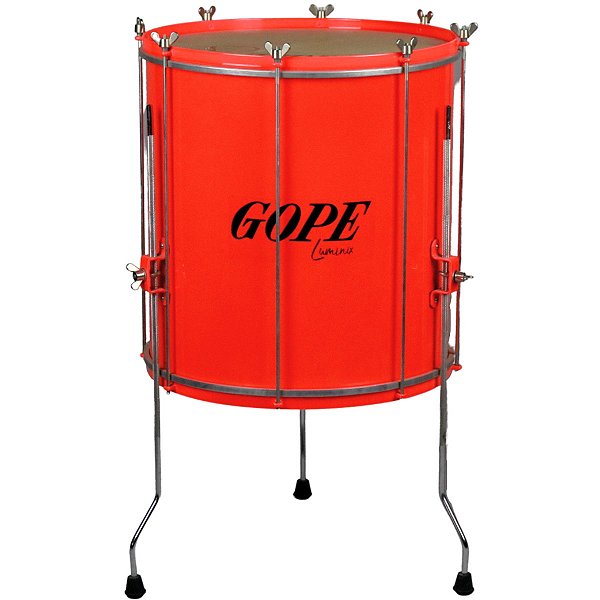 Surdo Gope 18" 50cm Laranja Luminix Alumínio com Tripe OUTLET